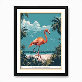 Greater Flamingo Ria Celestun Biosphere Reserve Tropical Illustration 3 Poster Art Print