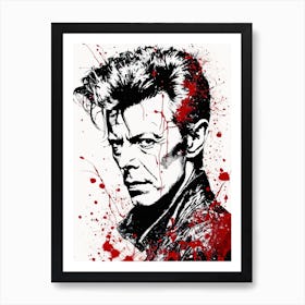 David Bowie Portrait Ink Painting (3) Art Print