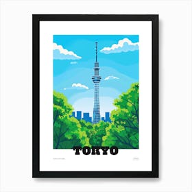 Tokyo Skytree 3 Colourful Illustration Poster Art Print