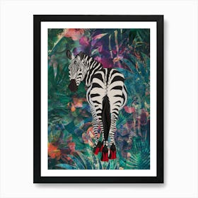 Zebra Heels Tropical Jungle Art Print