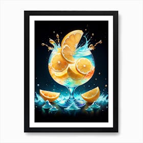 Splashing Lemons Art Print