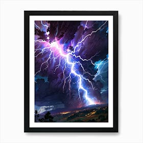 Lightning In The Sky 12 Art Print