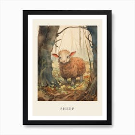 Beatrix Potter Inspired  Animal Watercolour Sheep 1 Art Print