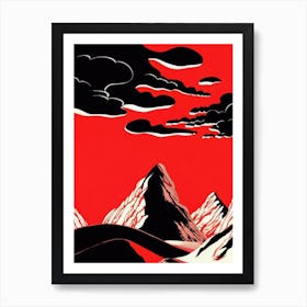 Red Mountain Landscape Art Print