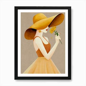 Woman In A Yellow Hat Art Print