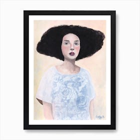 Woman With Special Hair Art Print