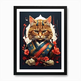 Samurai Cat 4 Art Print
