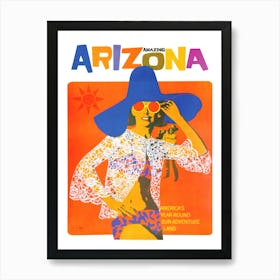 Amazing Arizona, Pop Art Travel Poster Art Print