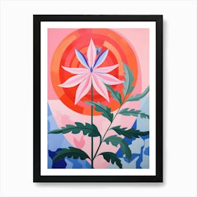 Bee Balm 2 Hilma Af Klint Inspired Pastel Flower Painting Art Print