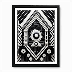 Technology Abstract Geometric Pattern 14 Art Print