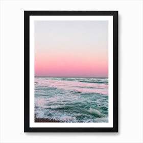 Kennebunk Beach, Maine Pink Photography 2 Art Print