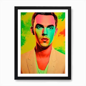 Nicholas Hoult Colourful Pop Movies Art Movies Art Print