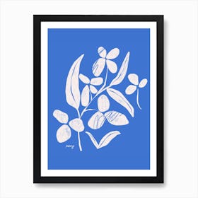 Abstract Floral Blue    Art Print