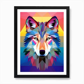 Wolf Geometric Abstract 5 Art Print