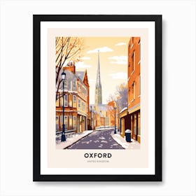 Vintage Winter Travel Poster Oxford United Kingdom 2 Art Print