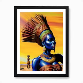 African Blue Queen Art Print