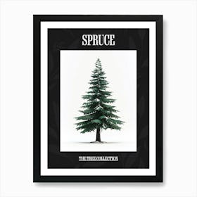 Spruce Tree Pixel Illustration 1 Poster Art Print