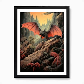 Mexican Free Tailed Bat Vintage Illustration 3 Art Print