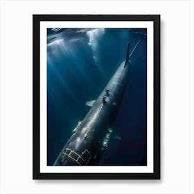 Submarine In The Ocean -Reimagined 6 Art Print