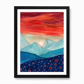 Lines In The Mountains Iv Art Print