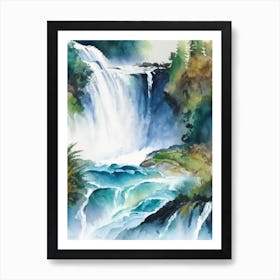 Huka Falls, New Zealand Water Colour  (2) Art Print