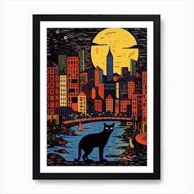 Philadelphia, United States Skyline With A Cat 3 Art Print