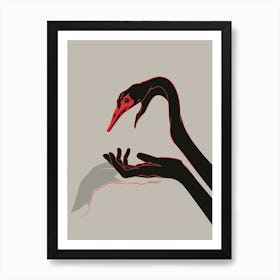 Swan & Hand Art Print