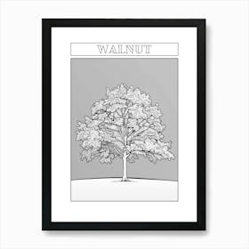 Walnut Tree Minimalistic Drawing 1 Poster Art Print