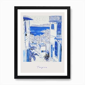 Tangier Morocco 3 Mediterranean Blue Drawing Poster Art Print