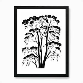 Eucalyptus Tree Simple Geometric Nature Stencil 1 Art Print