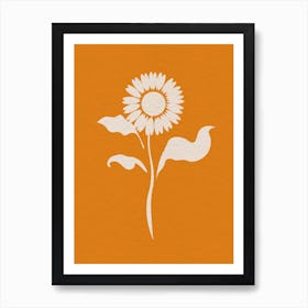 Minimal Art Yellow Sunflower Art Print