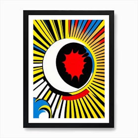 Solar Eclipse Bright Comic Space Art Print