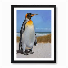 King Penguin Fernandina Island Colour Block Painting 4 Art Print