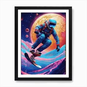 Space Skateboarder Art Print