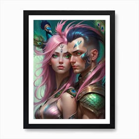 Powerful Warrior Couple Art Print