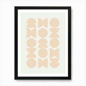 Mid-Century Modern Pattern Peach Fuzz Light Art Print