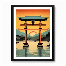 Itsukushima Shrine, Japan Vintage Travel Art 4 Art Print