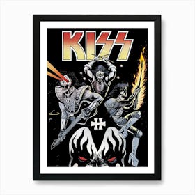 Kiss rock band Art Print