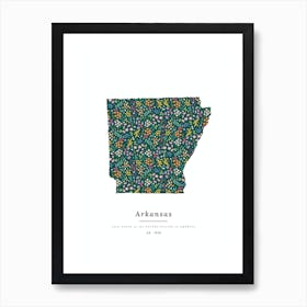 Arkansas State | Wildflowers on Juniper Green Poster