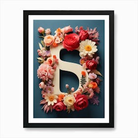 Letter S Made Of Flowers 1 Art Print