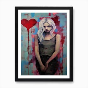 Heartfelt Thoughts - Girl With A Heart Art Print