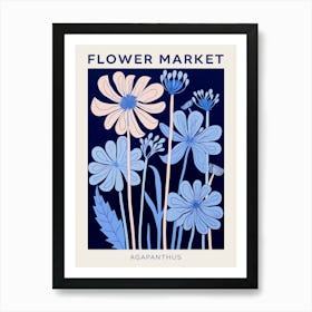 Blue Flower Market Poster Agapanthus 3 Art Print