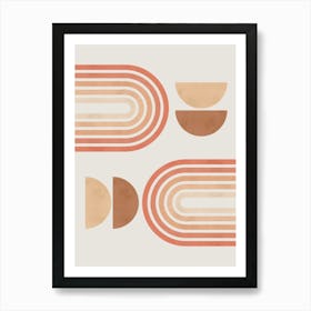 Boho lines and circles 5 Art Print