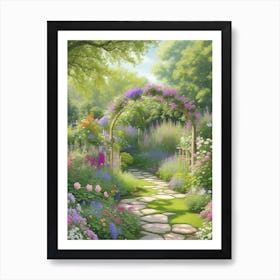 Cottagecore Garden Path with Arbor Art Print