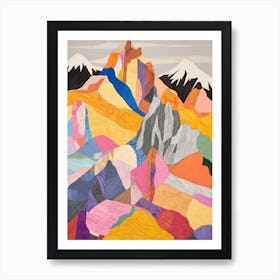 Mount Washington United States 3 Colourful Mountain Illustration Art Print
