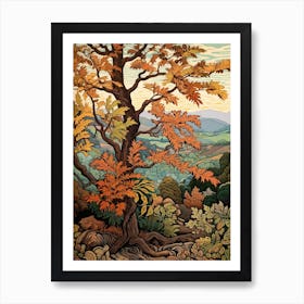 American Chestnut 3 Vintage Autumn Tree Print  Affiche