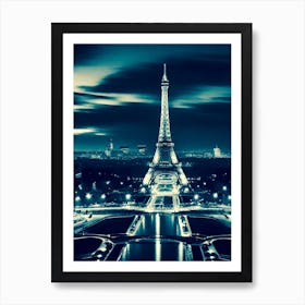 Eiffel Tower At Night 10 Art Print