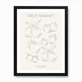 Fruit Market Lemon Line Art Print