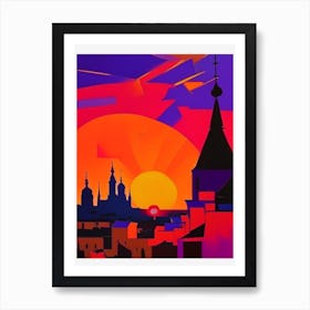 Abstract Sunrise Over The City Art Print