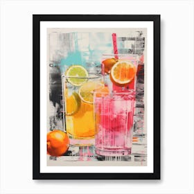 Cocktail Collage Inspired 1 Art Print